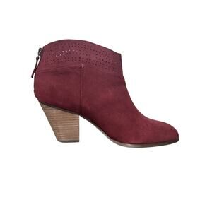 New! Violet & Red Jackson Laser Cut Topline Booties in Burgundy Red - Size 8.5